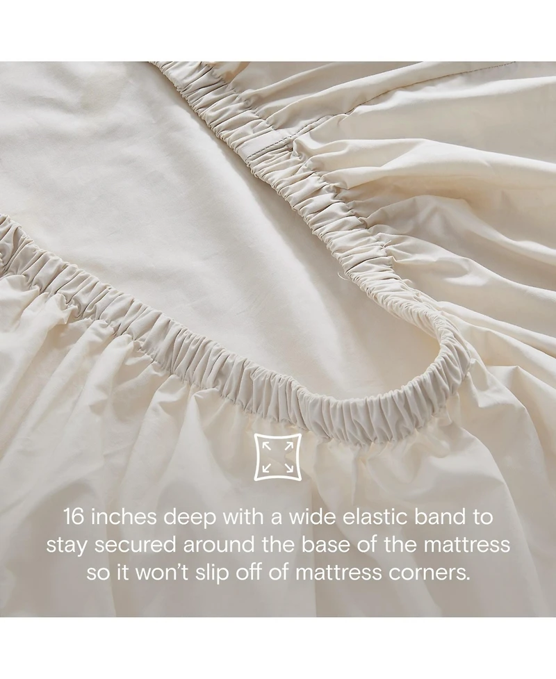 Doz by Sijo 100% Gots Certified Organic Percale Cotton Sheet Set, Hotel Crisp Cool, Breathable