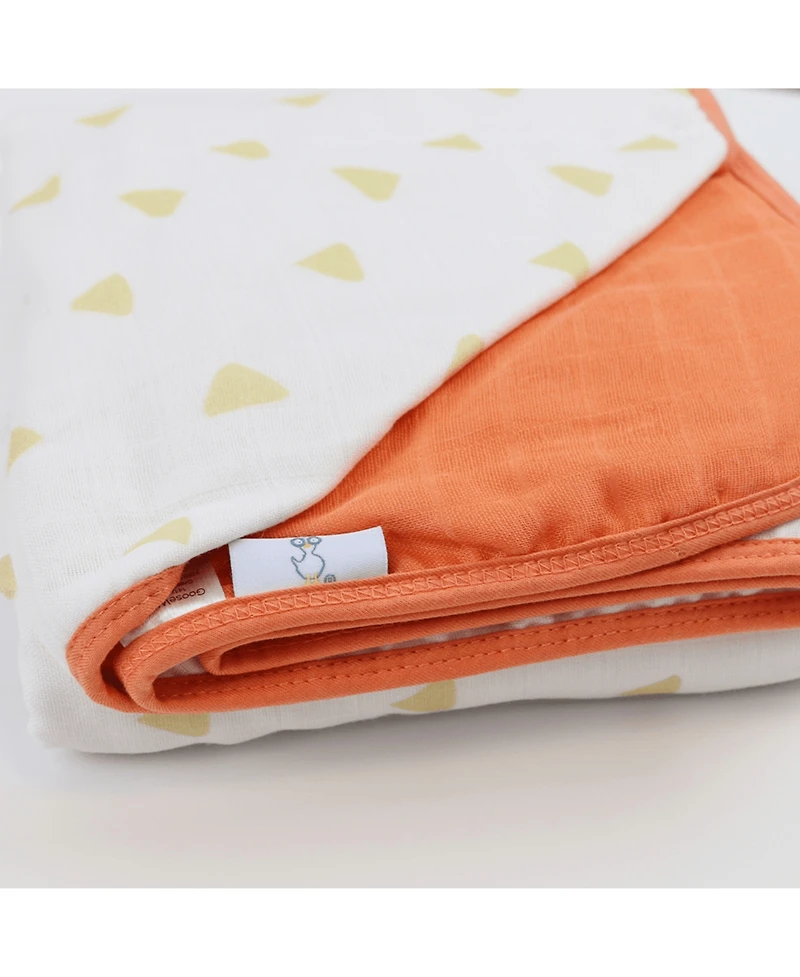 GooseWaddle Toddler Triangles and Mint Oversized Bamboo Muslin Quilted Blanket