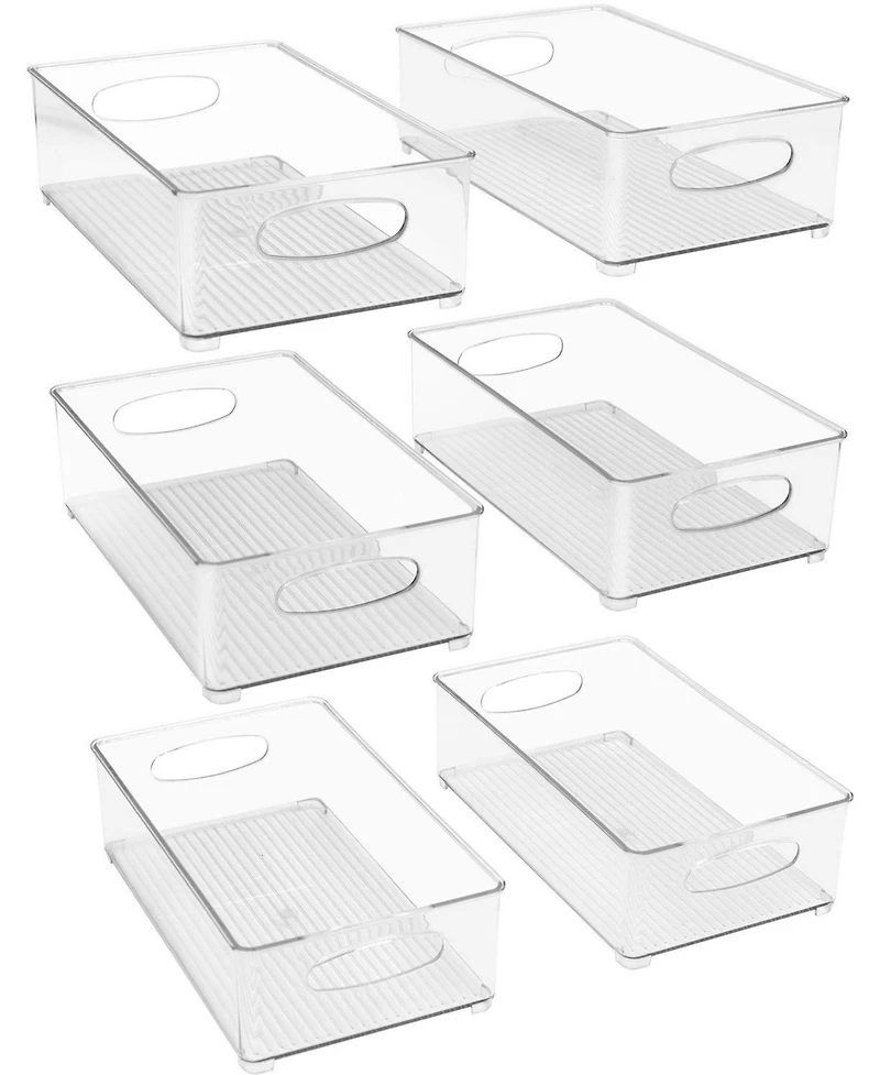 Sorbus Pack Medium Stackable Clear Storage Bins with Handles- for Kitchen Pantry