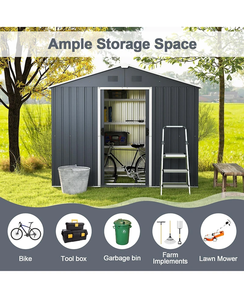 Gouun Outside Storage Shed with Lock Air Window