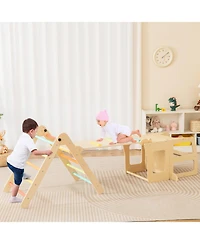 Gouun 7-in-1 Toddler Climbing Toy Connected Table and Chair Set for Boys and Girls Aged 3-14 Years Old