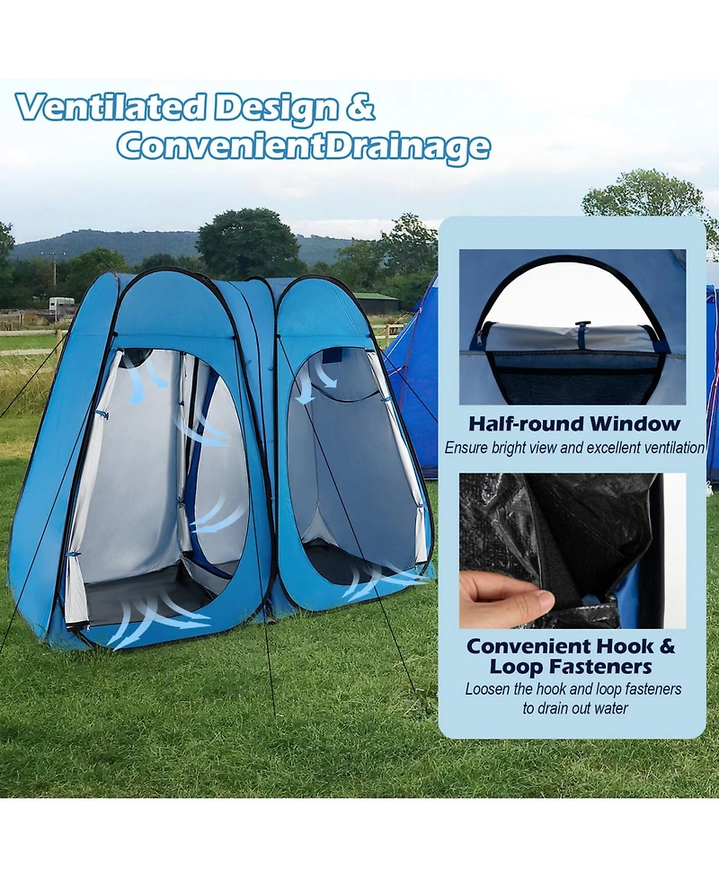 Gouun Oversized Pop Up Shower Tent with Window Floor and Storage Pocket