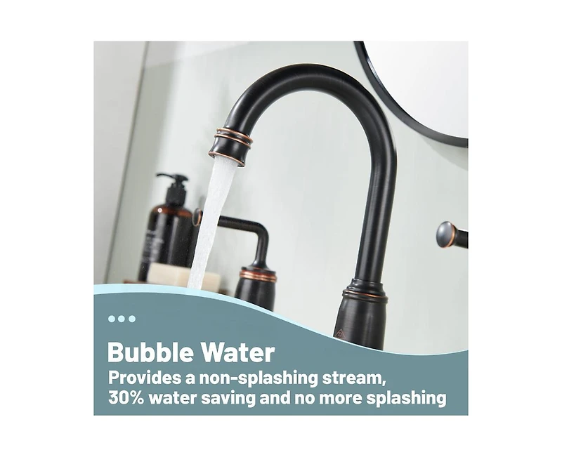 Casainc 8 Inch Widespread 2-Handle Bathroom Sink Faucet with Drain Assembly