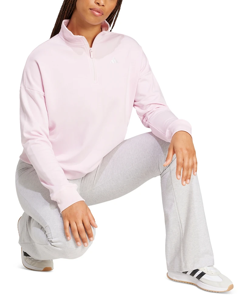 adidas Women's Essentials Small Logo French Terry Quarter Zip Top
