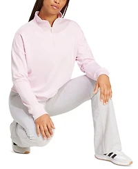 adidas Women's Essentials Small Logo French Terry Quarter Zip Top