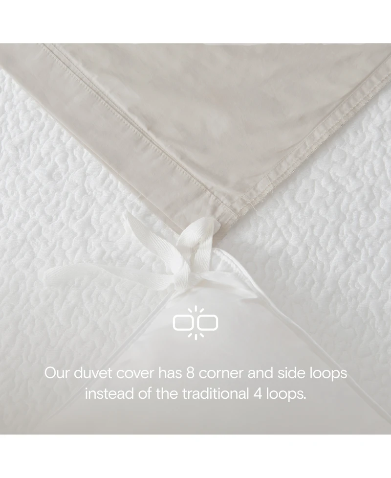 Doz by Sijo 100% Gots Certified Organic Percale Cotton Duvet Cover Set, Hotel Crisp Cool