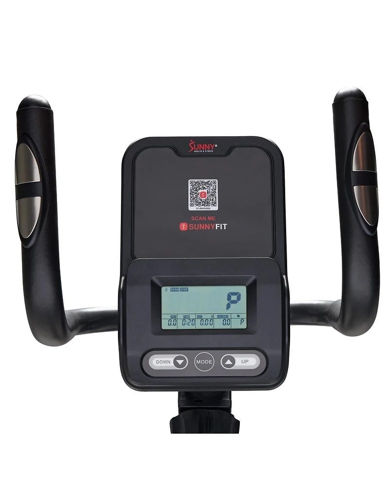 Sunny Health & Fitness Smart Corezy Recumbent Bike + Resistance Bands, 300LB with Free SunnyFit App Via Bluetooth