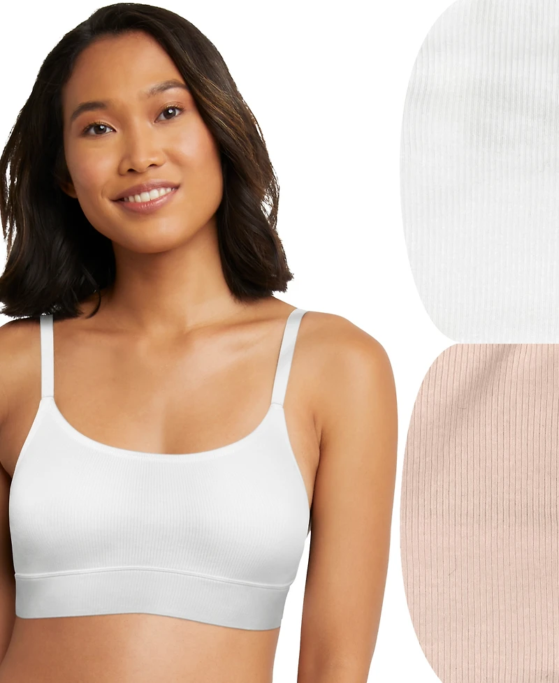 Hanes Women's 2-Pk. Originals Ultimate Longline Bralette DHO104