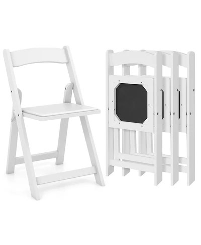 Gouun Set of 4 Dining Chairs Foldable Kitchen Chair with Rubber Wood Legs and Padded Seat