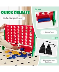 Gouun Jumbo 4-to-Score Connect Game Set with Carrying Bag and 42 Coins