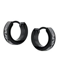 Bling Jewelry Biker Jewelry Small Spiritual Guardian Angel Wings Huggie Hoop Kpop Earrings Or Stainless Steel
