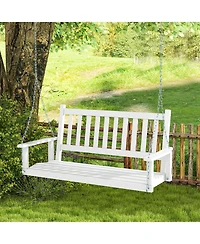 Gouun 3-Person Wooden Outdoor Porch Swing with 800 lbs Weight Capacity