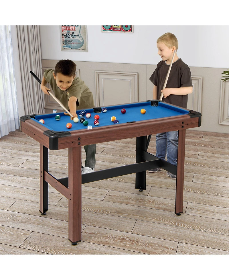 Gouun 48 Inch Pool Wooden Game Table with Full Set of Ballsfor Kids and Adults