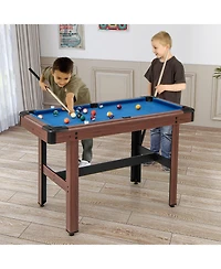 Gouun 48 Inch Pool Wooden Game Table with Full Set of Ballsfor Kids and Adults
