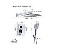 Casainc 10 Inch Wall Mounted Square Shower System Set with Handheld Spray