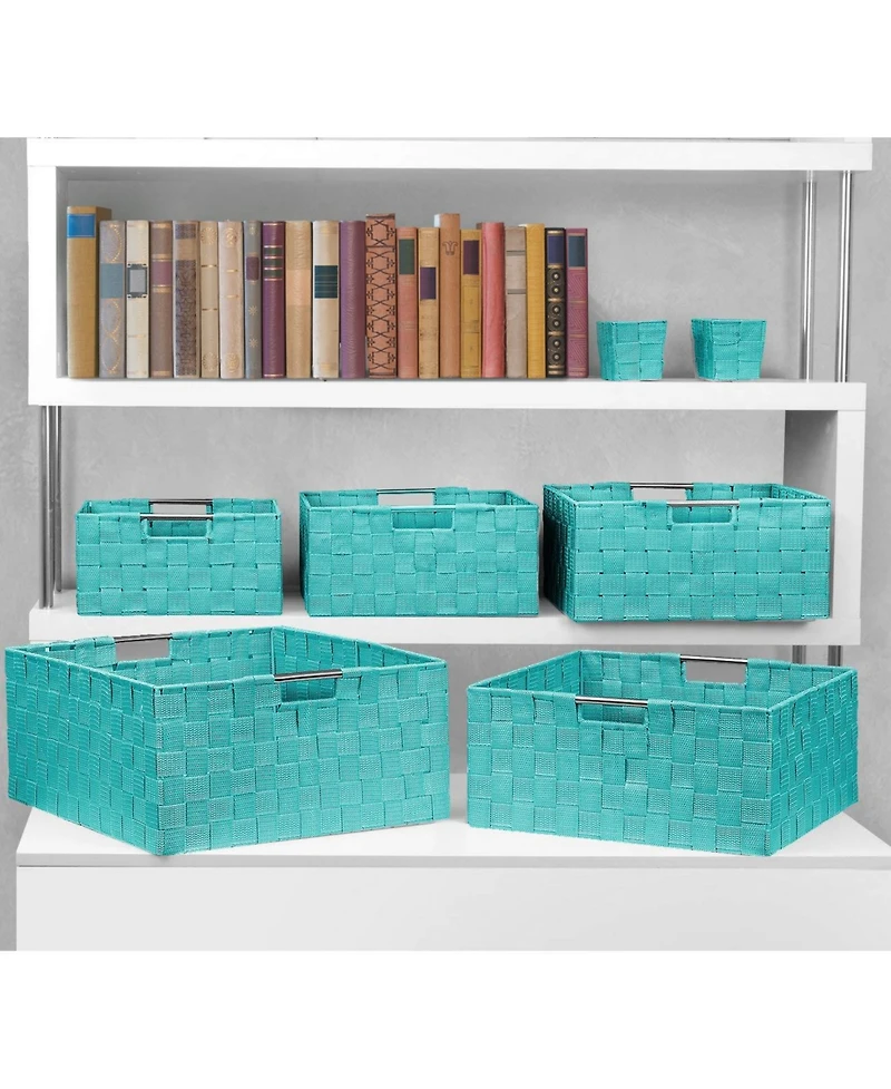 Sorbus 7-Piece Double Woven Basket Bin Set