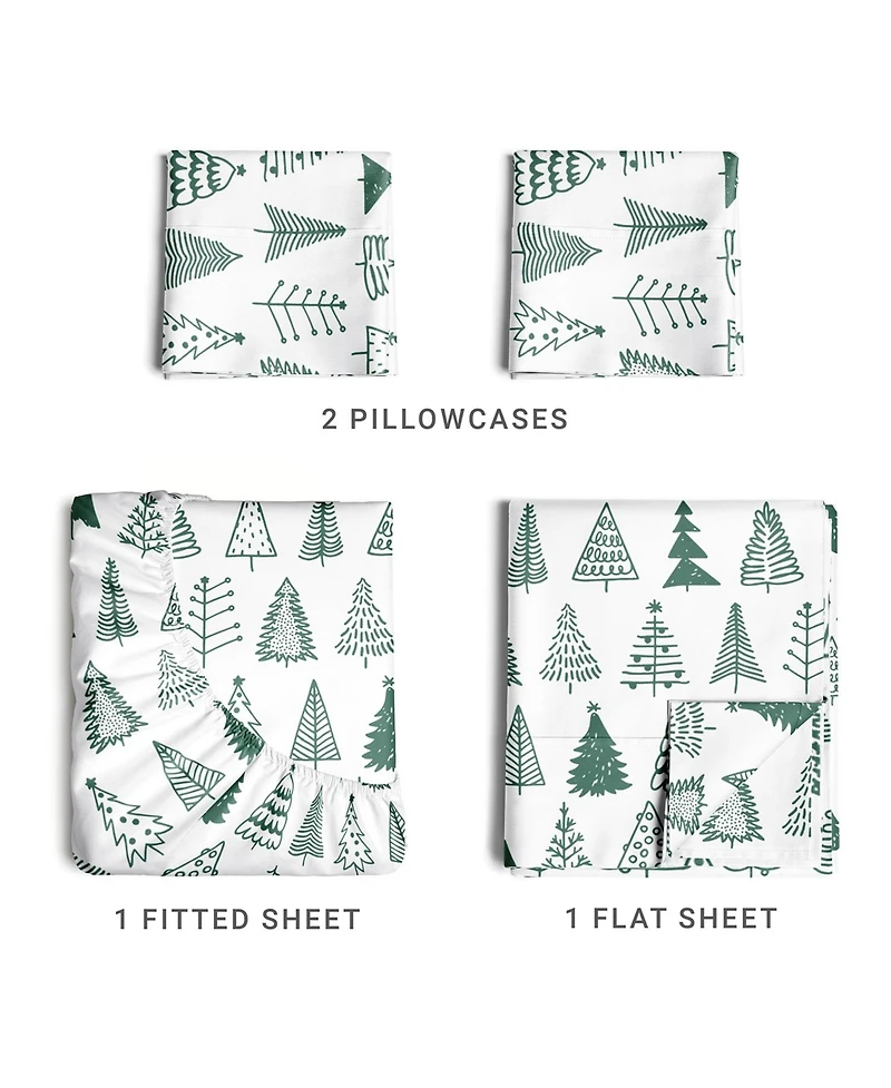 Christmas 4 Piece Microfiber Sheet Set (King