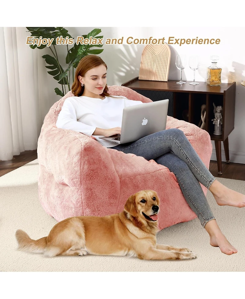 gaomon Giant Bean Bag Chair, 51" Bean Bag Couch with Armrests
