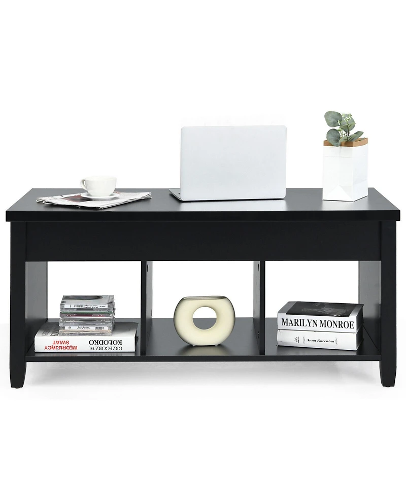 Gouun Lift Top Table with Hidden Storage Compartment