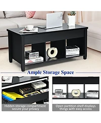 Gouun Lift Top Table with Hidden Storage Compartment