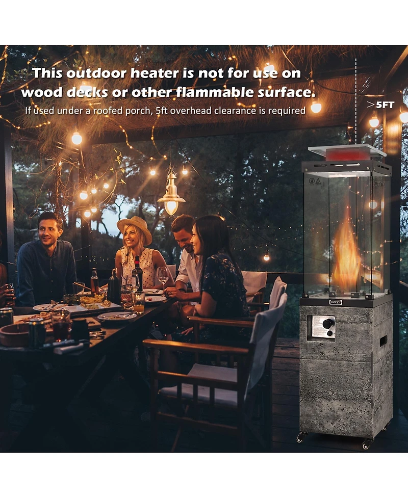 Gouun 41 000 Btu Propane Patio Heater with Metal Hood