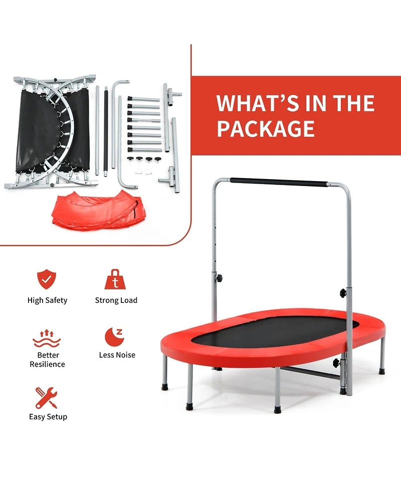 Gouun 2-Person Foldable Mini Kids Fitness Rebounder Trampoline