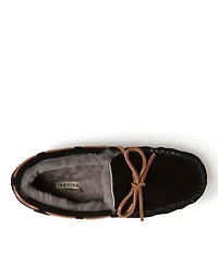 Dearfoams Men's Fireside By Victor Genuine Shearling Moccasin Slipper