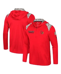 Colosseum Men's Red Louisville Cardinals Oht Military Appreciation Quarter-Zip Hoodie Jacket