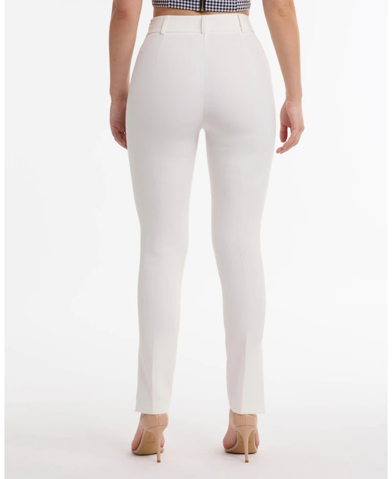Bebe Women's High Waisted Slim Fit Pant with Side Slits