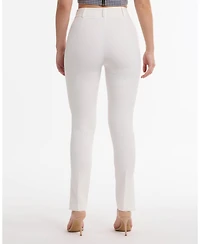 Bebe Women's High Waisted Slim Fit Pant with Side Slits