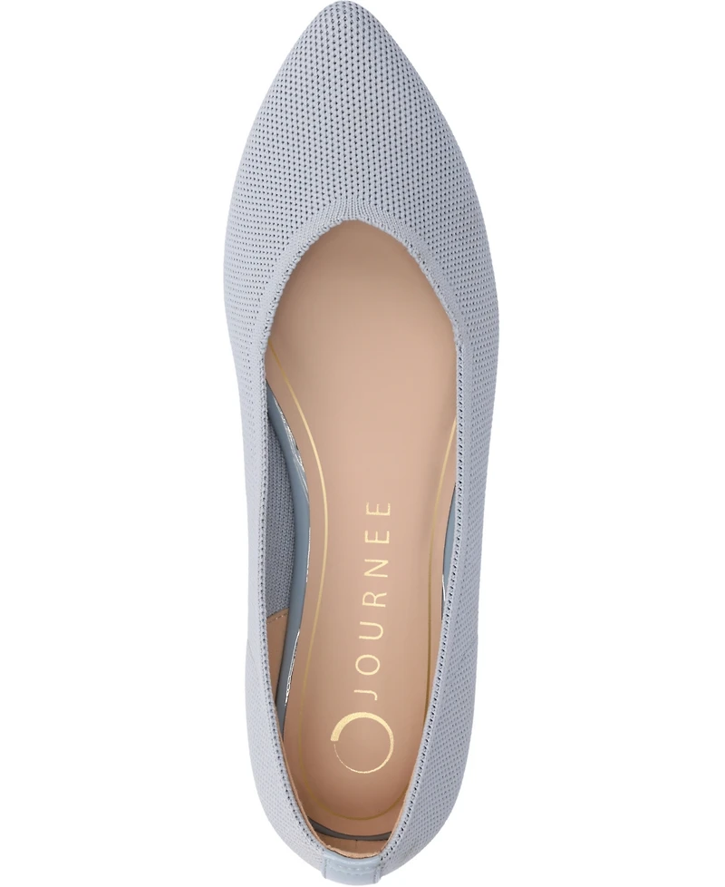 Journee Collection Women's Minnah Knit Pointed Toe Dress Flats