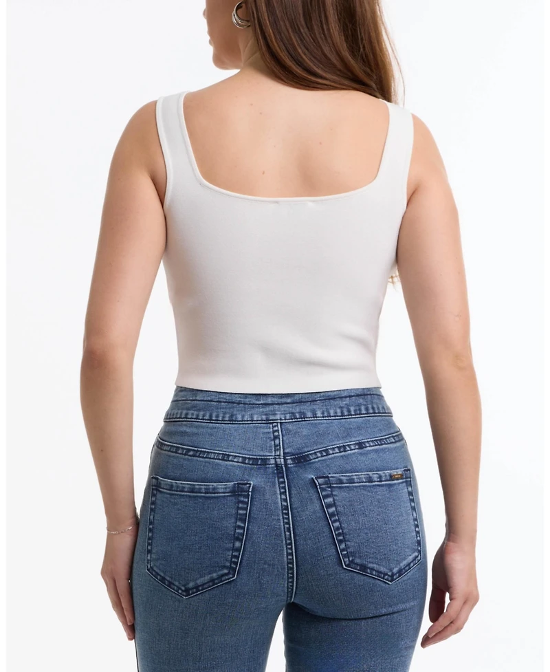 Bebe Women's Zip Front Corset Sweater Top