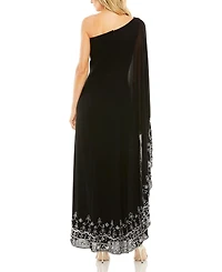 Mac Duggal Women's One Shoulder Embellished Trapeze Gown
