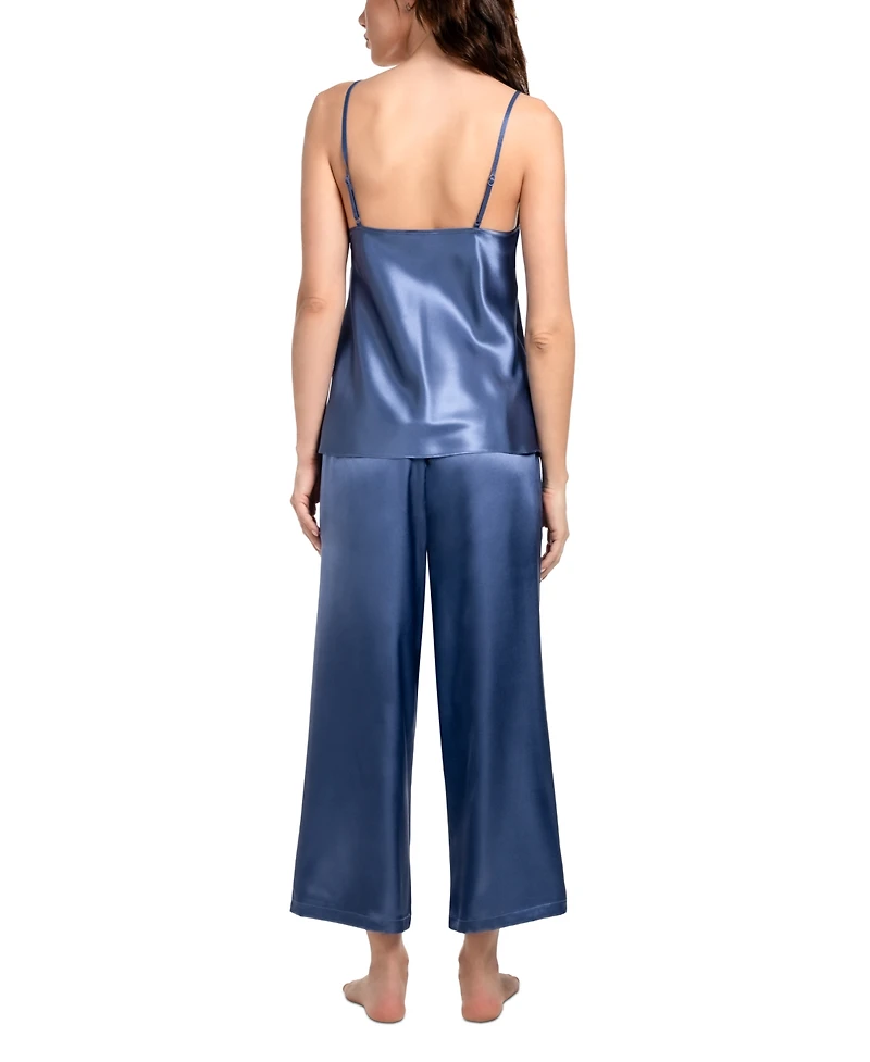 Linea Donatella Women's Flying Garden Cropped Satin Pajama Set