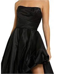 Mac Duggal Women's Strapless Ruched High Low Gown
