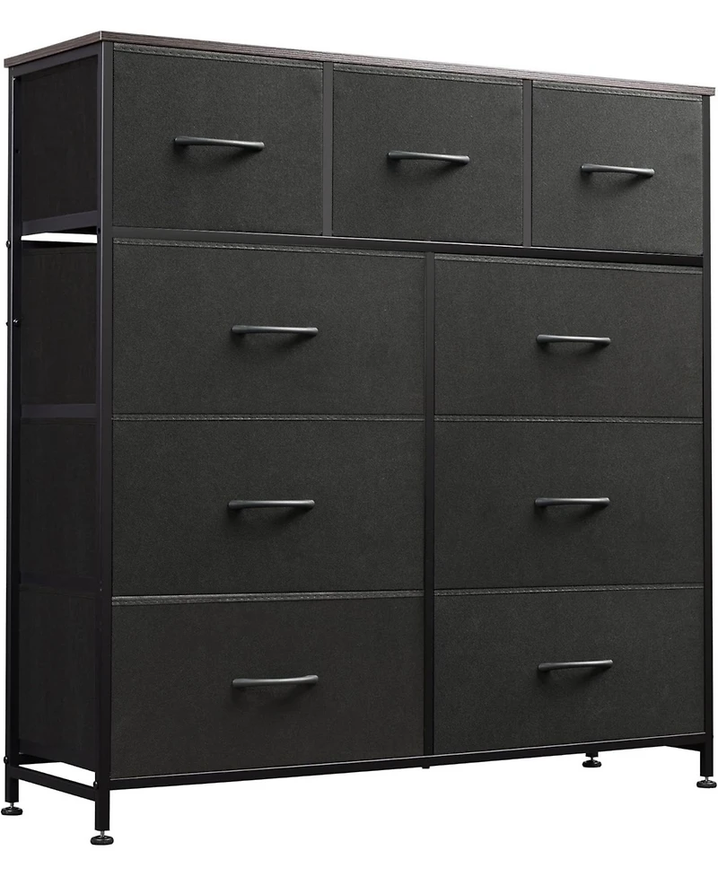Wlive 9 Drawer Dressers for Bedroom Tall Dresser Closet Living Room Hallway Furniture Organizer Storage Tower with Fabric