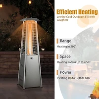 35'' Portable Tabletop Pyramid Patio Heater Stainless Steel Propane gas 9500 Btu