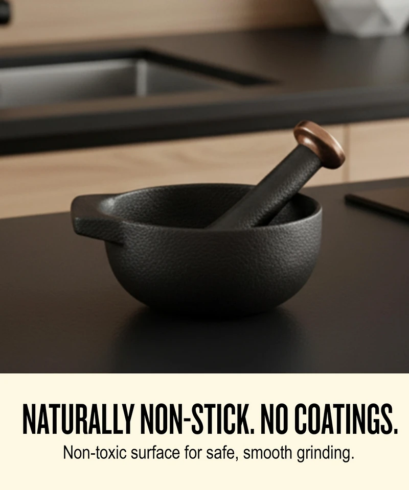 Alva Nori Enameled Cast Iron Mortar & Pestle Set - 2C Capacity