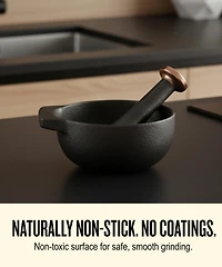 Alva Nori Enameled Cast Iron Mortar & Pestle Set - 2C Capacity