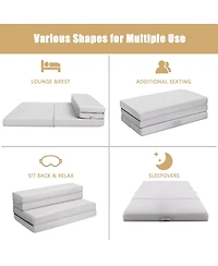 Gouun 4 Inch Folding Sofa Bed Foam Mattress with Handles-Twin Xl