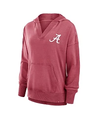 Fanatics Women's Crimson Alabama Crimson Tide Initiative Snow Wash French Terry V-Neck Pullover Hoodie