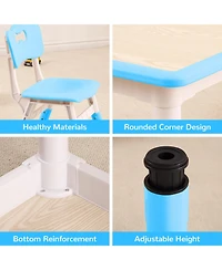gaomon Kids Table and Chairs Set, Toddler Height Adjustable Desk With Graffiti Desktop, Arts & Crafts Seats, Non-Slip Legs, Max 300lbs