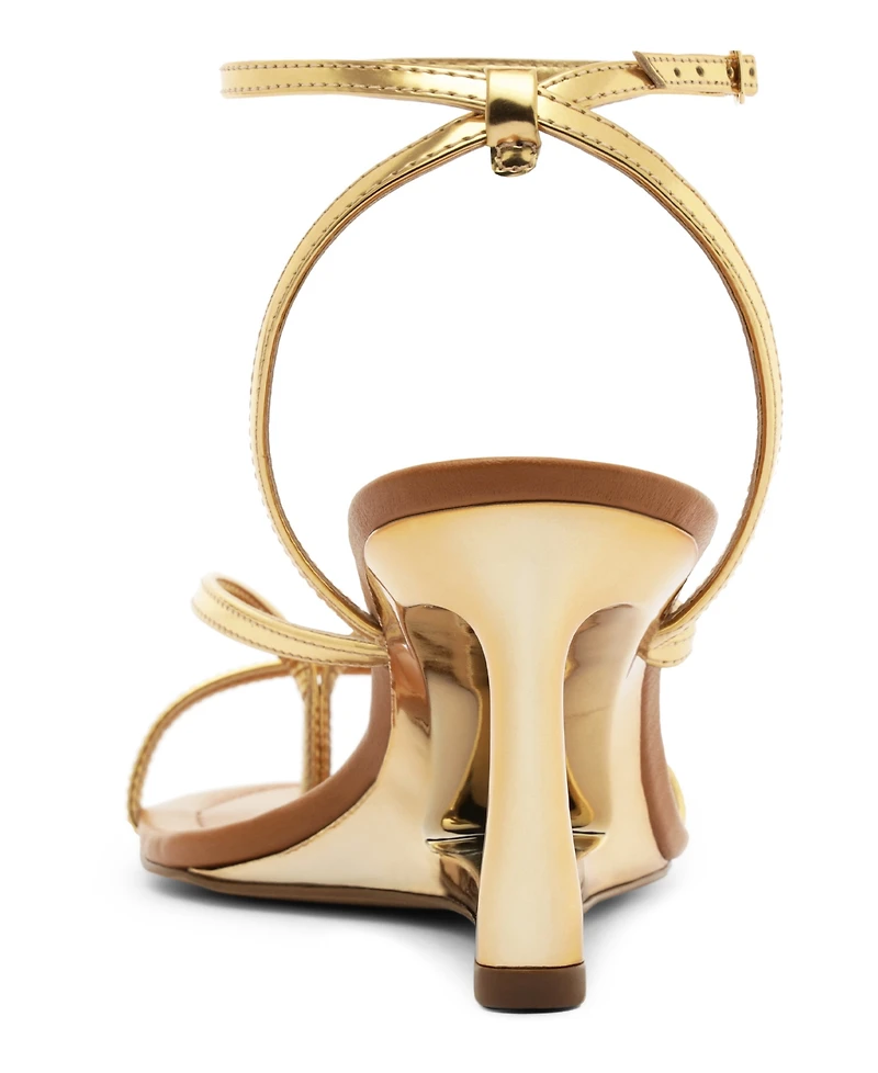 Arezzo Women's Frankie High Geometric Round Toe Wedge Sandals