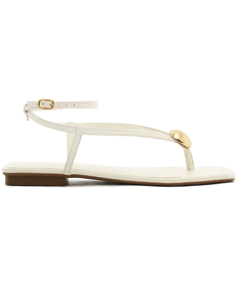 Arezzo Women's Zuri Square Toe Flat Sandals