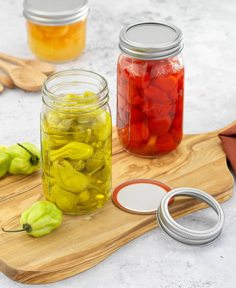 JoyJolt Regular Set of 6 Mason Jars with Airtight Lids