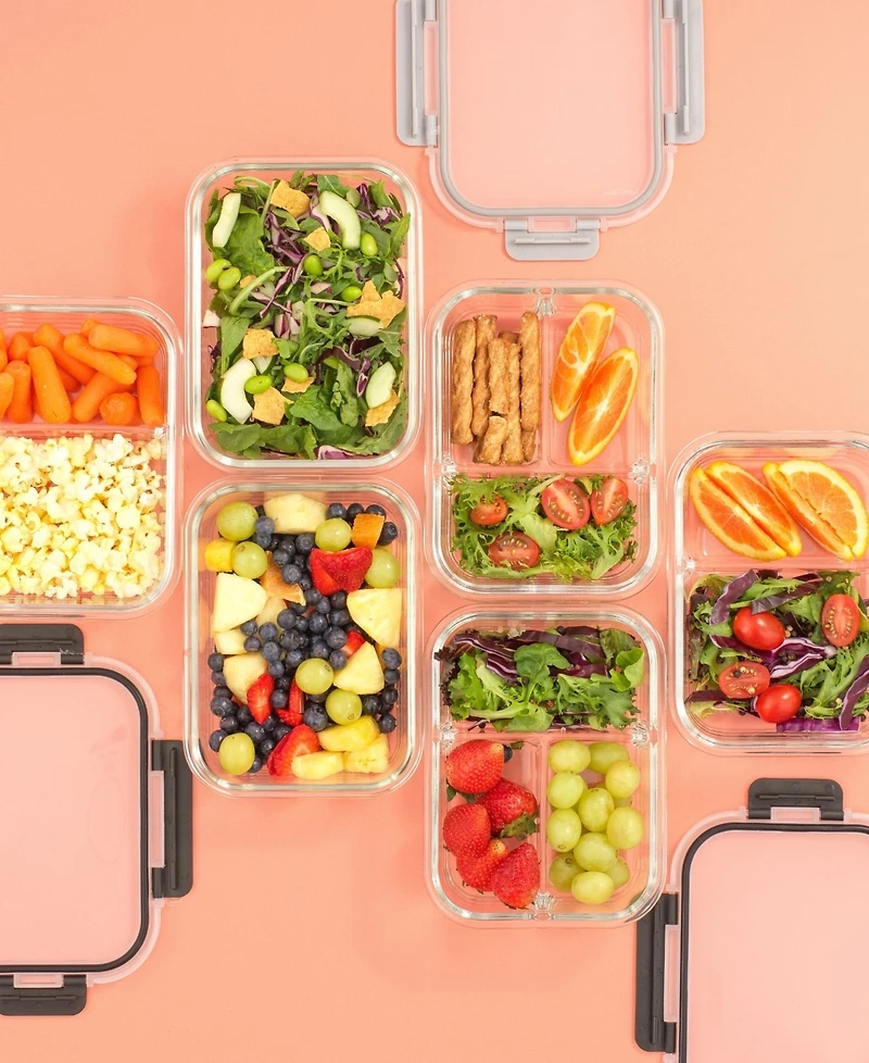 JoyJolt 2-Sectional Set of 5 Food Prep Storage Containers