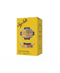 JoyJolt 3-Sectional Set of 5 Glass Food Storage Containers