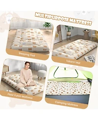 Gouun Foldable Futon Mattress with Washable Cover and Carry Bag for Camping-Twin Size