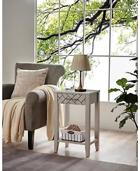 Kings Brand Furniture - Leffler Accent Side End Table with Drawer and Storage Shelf, Nightstand Bedside Table