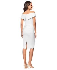Xscape Women's Off-The-Shoulder Sweetheart Ruffle Dress